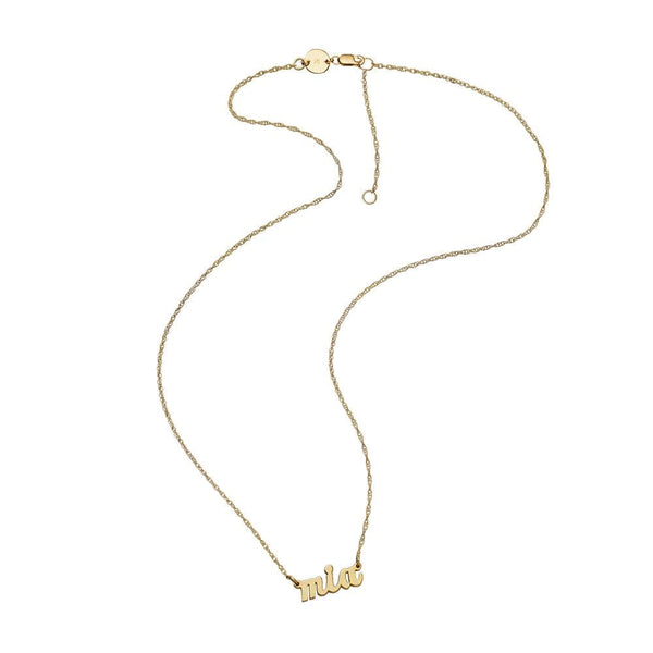 Jennifer Zeuner Jewelry | Serafina Mini Cursive Nameplate Necklace