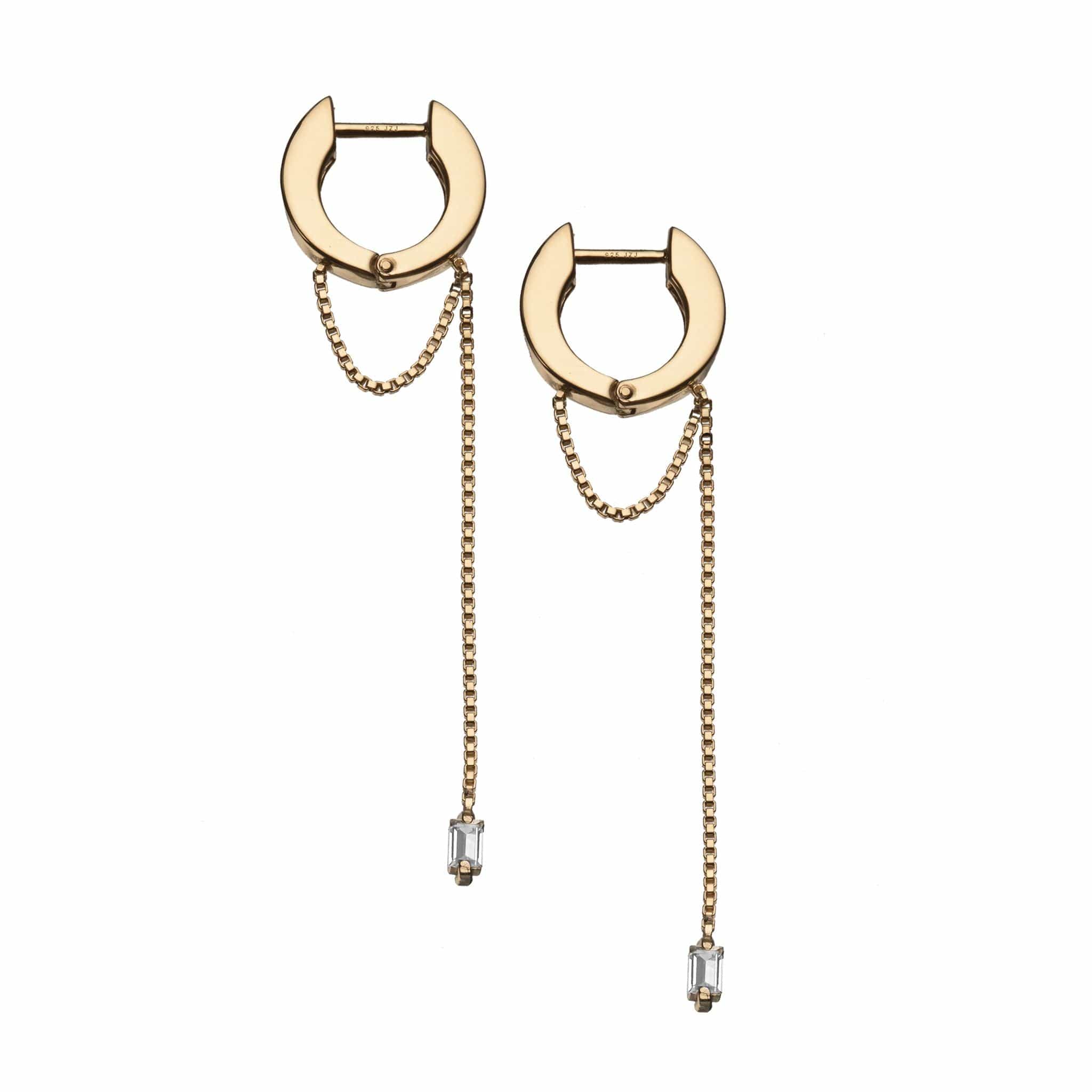 Jennifer Zeuner Jewelry Tasha Earrings 18k yellow gold plated silver