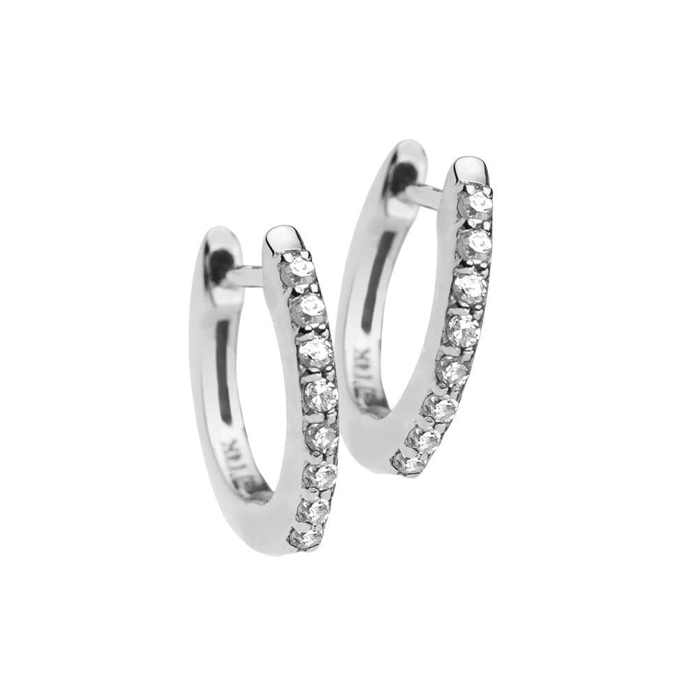 Jennifer Zeuner Jewelry Tia Mini 14k Huggies 14k white gold