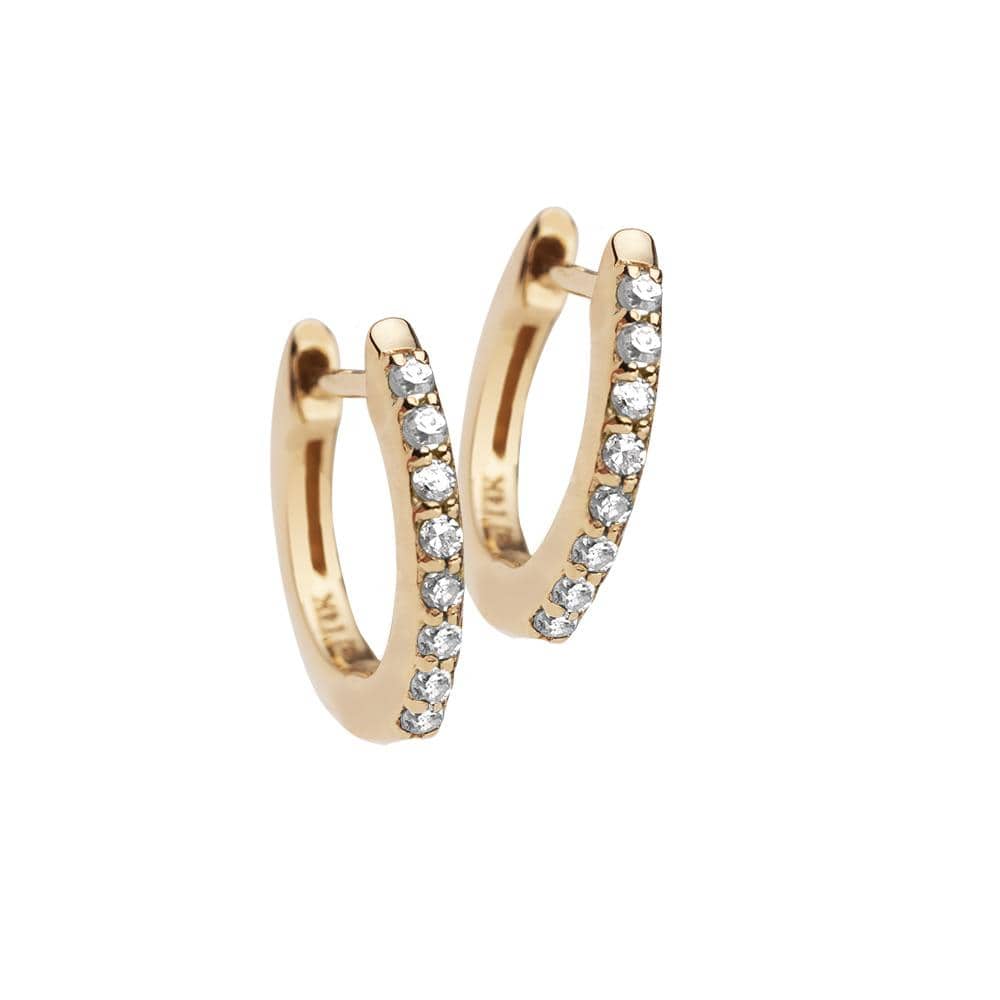 Jennifer Zeuner Jewelry Tia Mini 14k Huggies 14k yellow gold